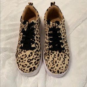 Halogen leopard print platform sneakers